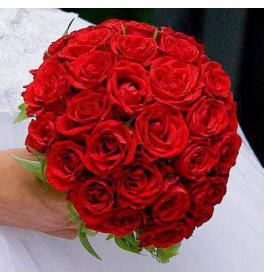 Свадебный букет Алая роза